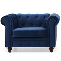 Fauteuil Abir en velours bleu