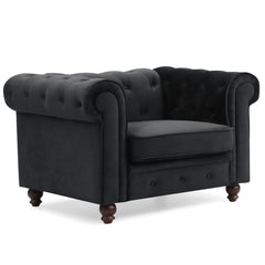 Fauteuil en velours Abir noir