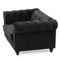 Fauteuil en velours Abir noir