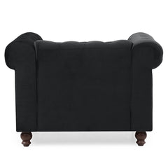 Fauteuil en velours Abir noir