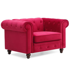 Fauteuil en velours Abir rouge