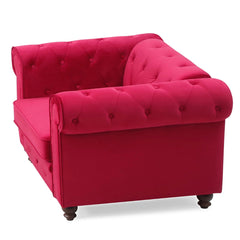 Fauteuil en velours Abir rouge