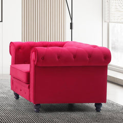 Fauteuil en velours Abir rouge