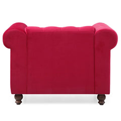 Fauteuil en velours Abir rouge