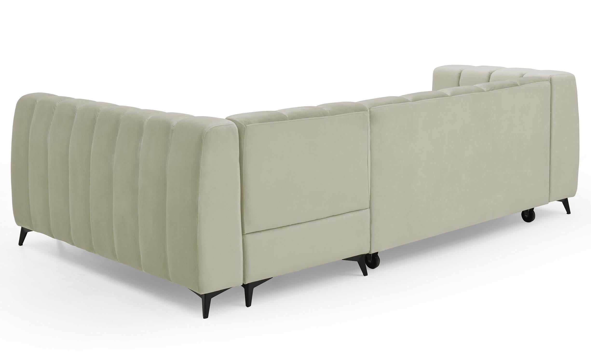 Canapé d'angle convertible Chessy Velours Beige