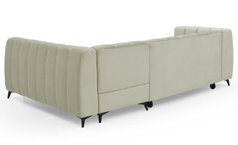 Canapé d'angle Ciona convertible en velours beige
