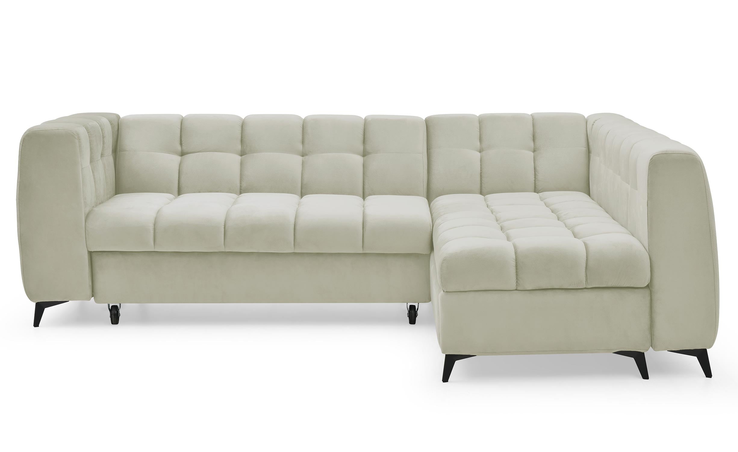 Canapé d'angle convertible Chessy Velours Beige
