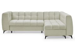 Canapé d'angle convertible Chessy Velours Beige