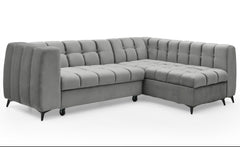 Canapé d'angle convertible Chessy Velours Gris