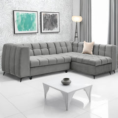 Canapé d'angle convertible Chessy Velours Gris
