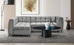 Canapé d'angle convertible Chessy Velours Gris