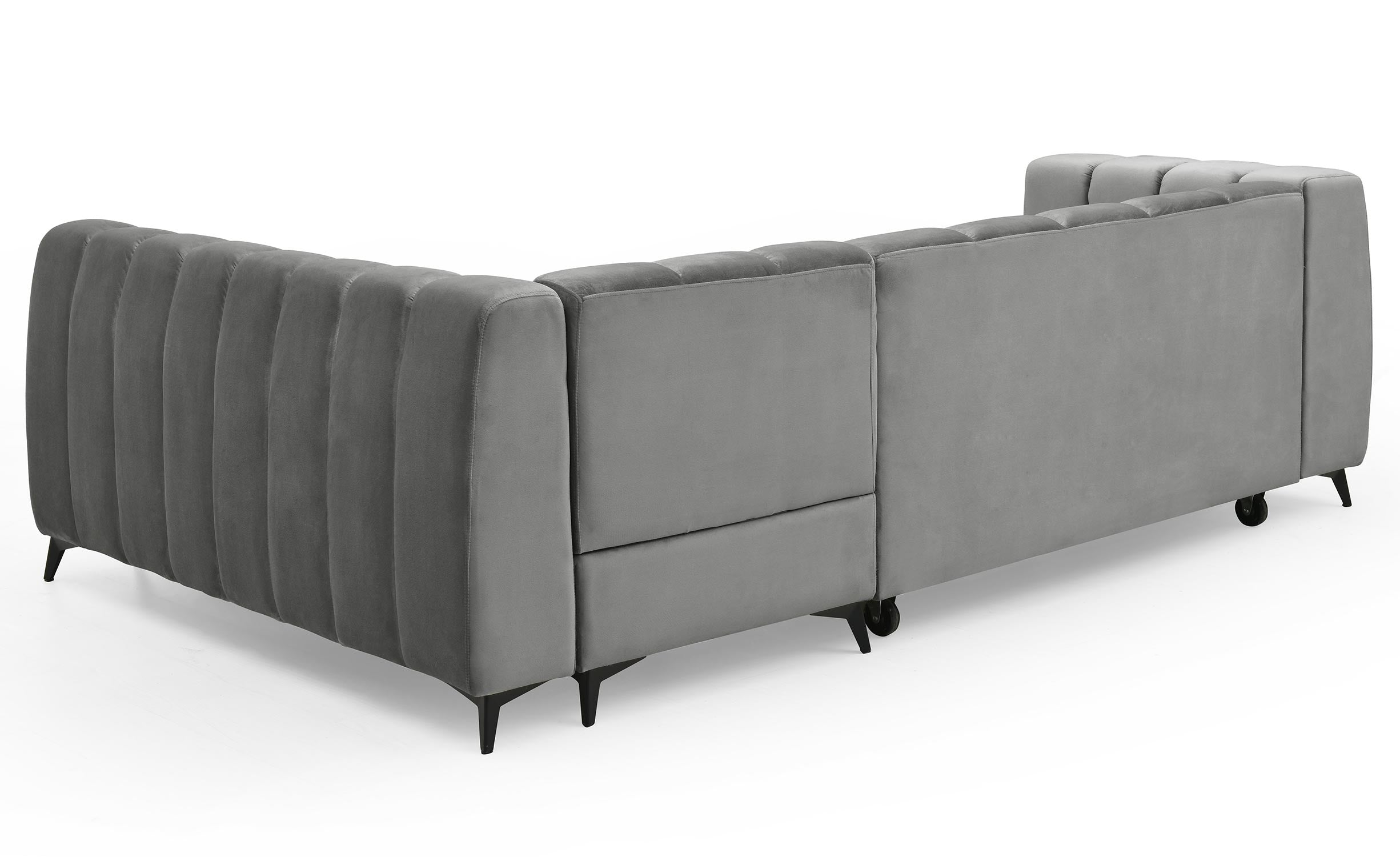 Canapé d'angle convertible Chessy Velours Gris