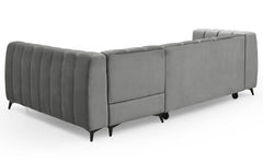 Canapé d'angle convertible Chessy Velours Gris