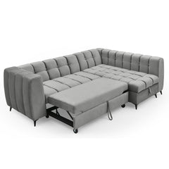 Canapé d'angle convertible Chessy Velours Gris