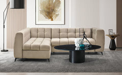 Canapé convertible Ciona velours taupe d'angle