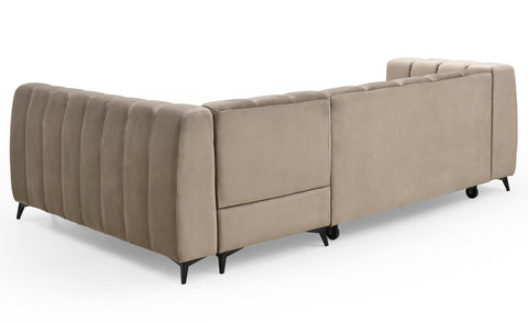 Canapé convertible Ciona velours taupe d'angle
