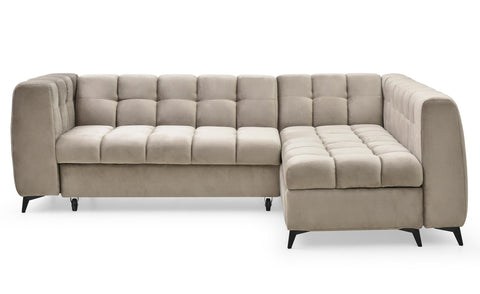 Canapé convertible Ciona velours taupe d'angle