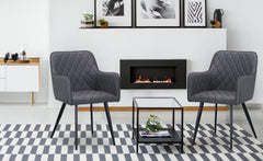 Lot de 2 tabourets Amso simili gris