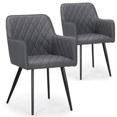 Lot de 2 tabourets Amso simili gris