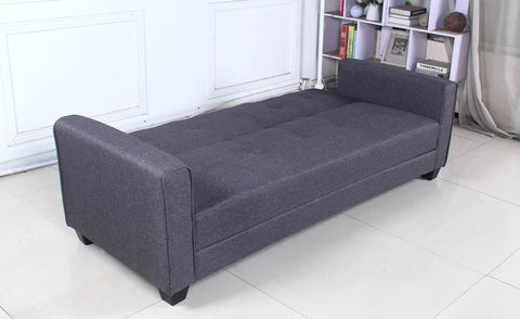 Canapé convertible Anvel 3 places tissu gris foncé