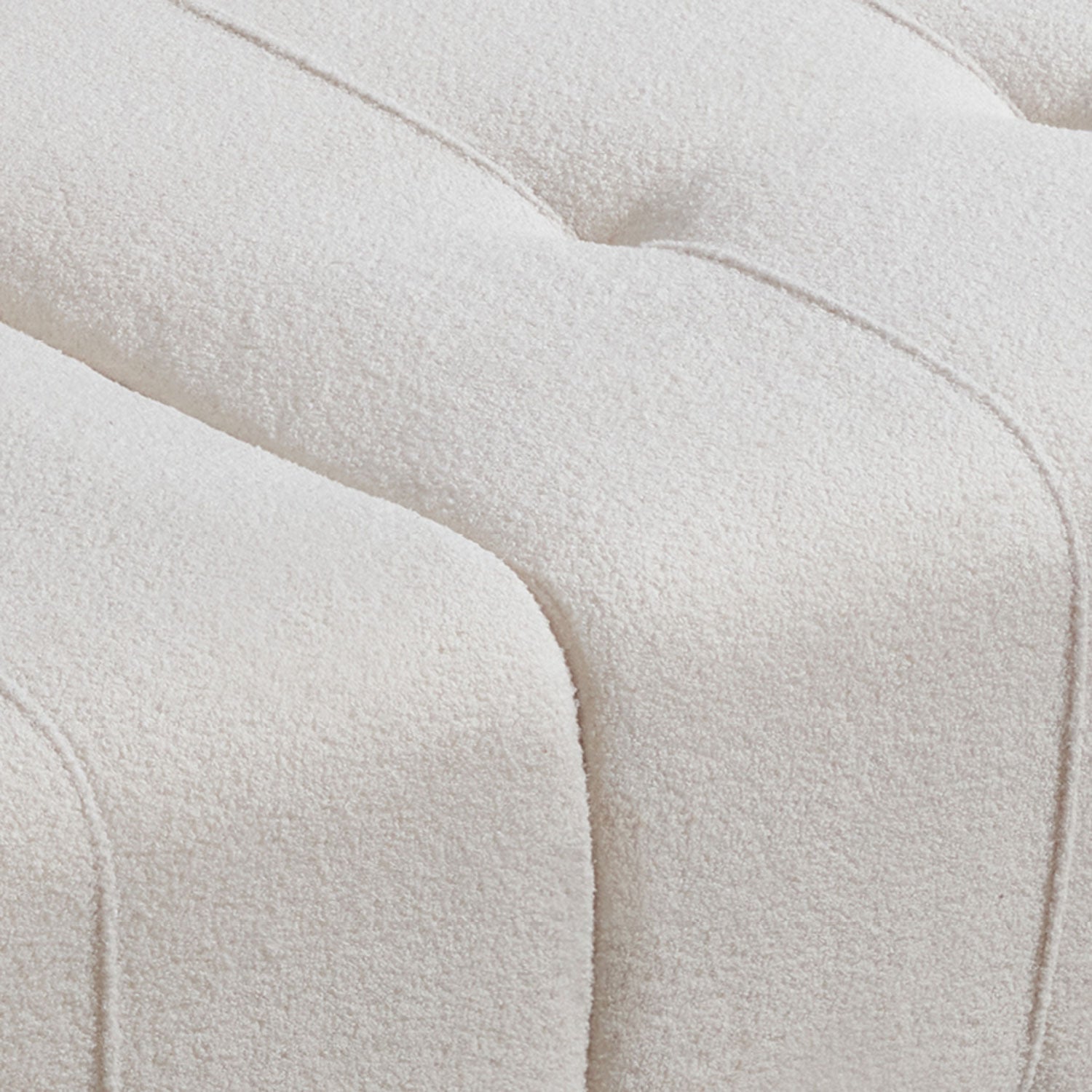 Canapé convertible 3 places Cloudy Tissu bouclette Crème