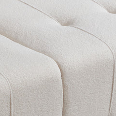 Canapé convertible 3 places Cloudy Tissu bouclette Crème