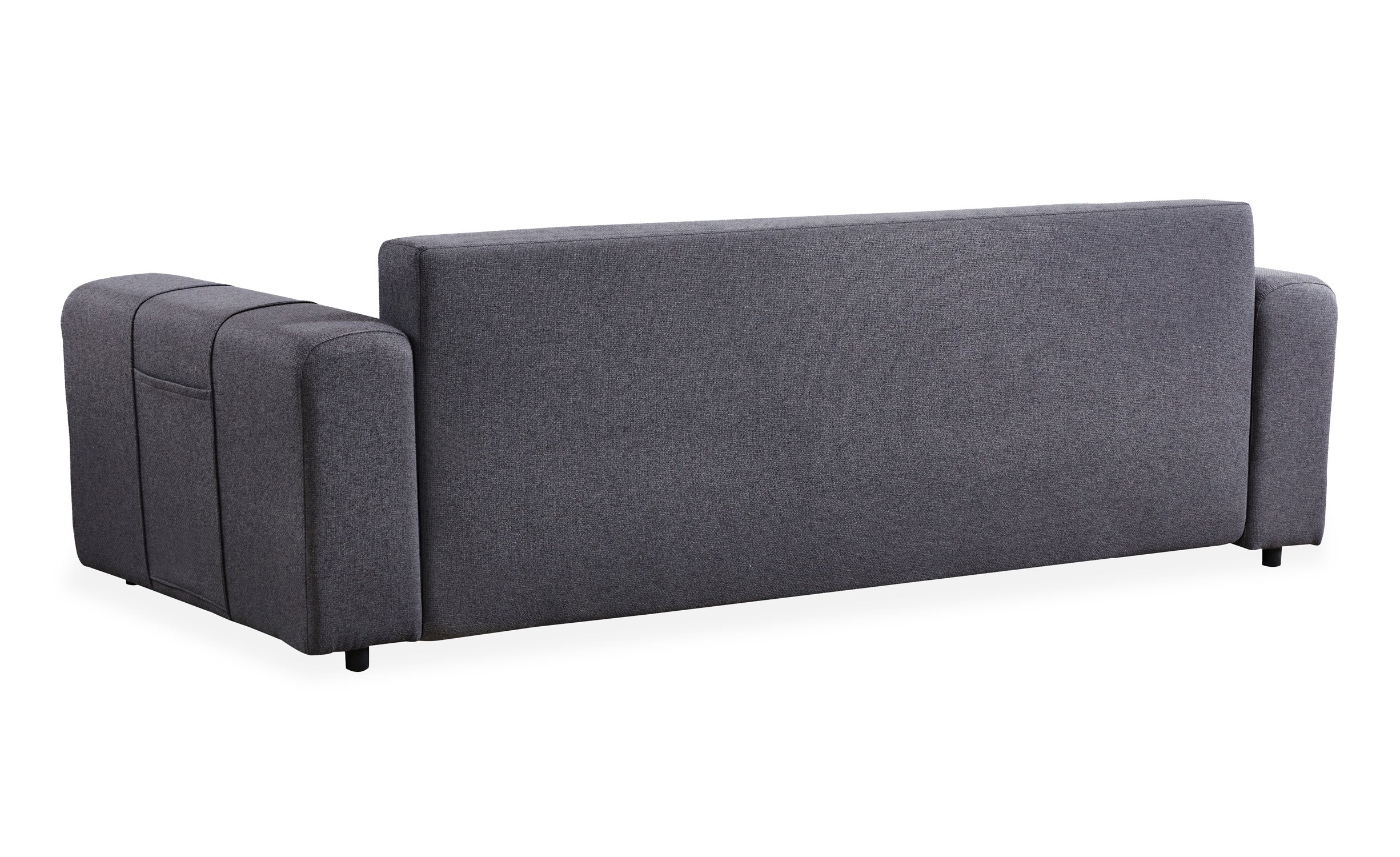 Canapé convertible 3 places Cloudy Tissu effet lin Gris foncé