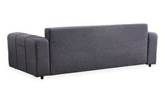 Canapé convertible 3 places Cloudy Tissu effet lin Gris foncé