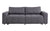 Canapé convertible 3 places en tissu effet lin gris foncé