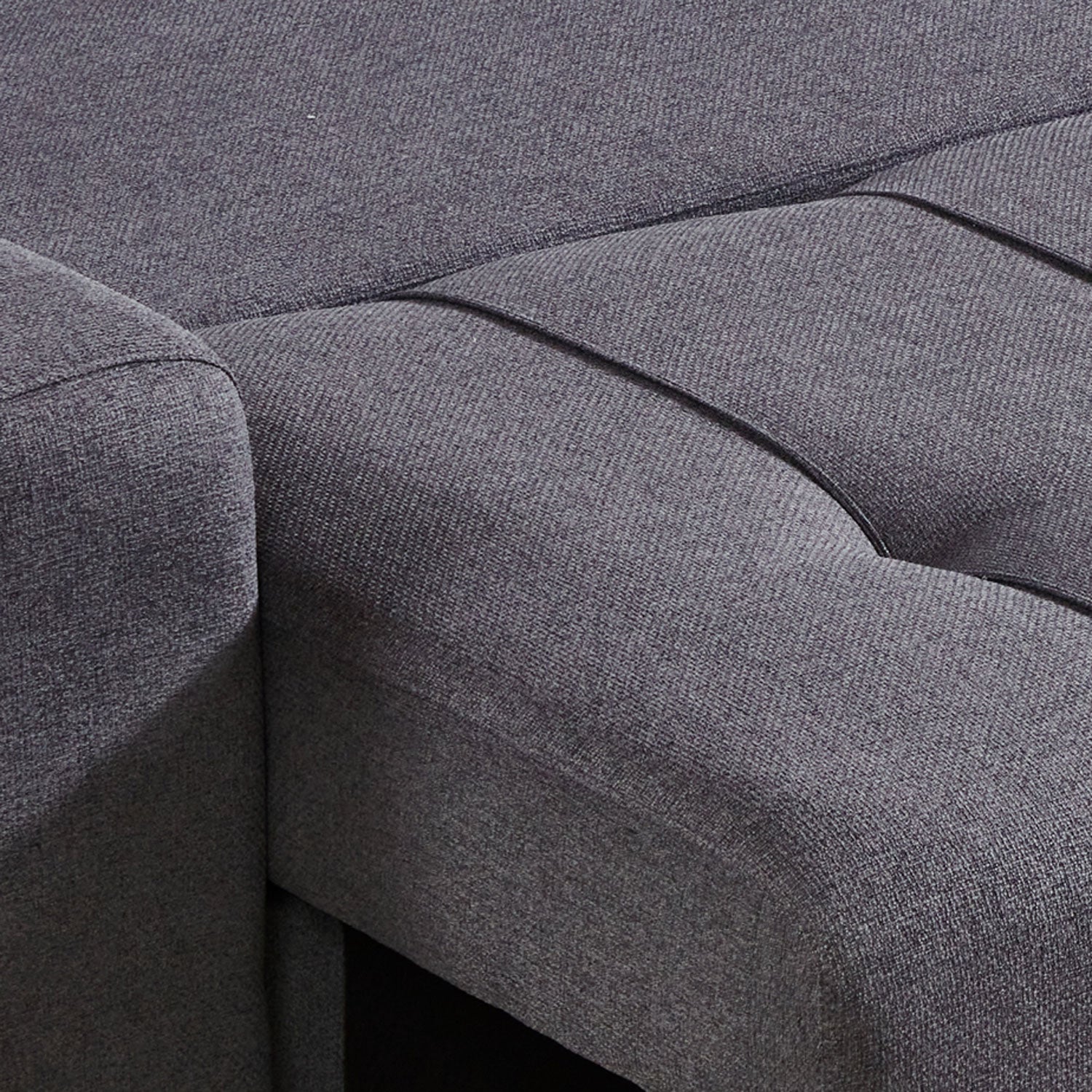 Canapé convertible 3 places Cloudy Tissu effet lin Gris foncé