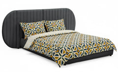 Lit coffre-complet avec tête de lit modulable Cocon 140x200cm Tissu Gris foncé