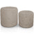 Ensemble de 2 poufs ronds en tissu beige