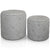 Ensemble de deux poufs ronds en tissu gris