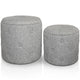 Ensemble de deux poufs ronds en tissu gris