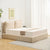 Lit-coffre sommier relevable Cartato 180x200 cm tissu bouclette beige