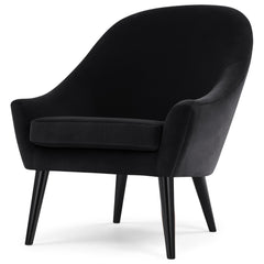 Fauteuil velours noir Amayta scandinave
