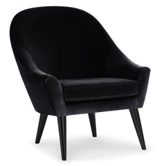 Fauteuil velours noir Amayta scandinave