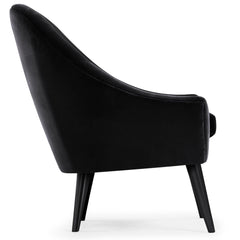 Fauteuil velours noir Amayta scandinave