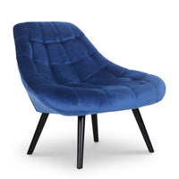 Fauteuil en velours bleu Danios