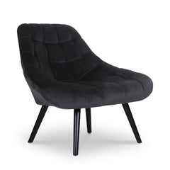 Fauteuil en velours noir Arus