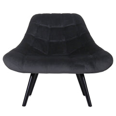 Fauteuil en velours noir Arus