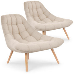 Lot de 2 fauteuils Alym en tissu beige