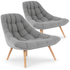 Lot de 2 fauteuils Alym en tissu gris