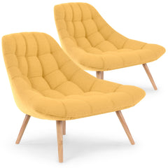 Lot de 2 fauteuils Alym tissu jaune