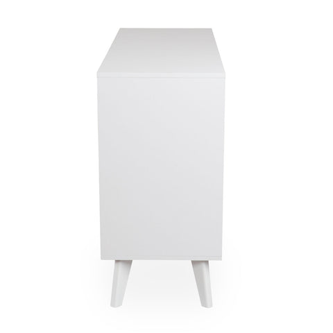 Buffet à cannage Carnes avec 3 tiroirs et 2 portes blanc L120cm