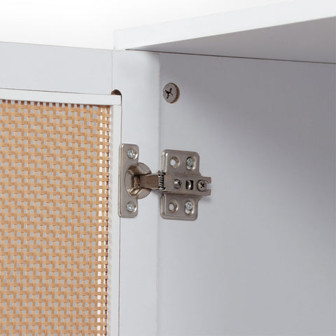 Buffet à cannage Carnes avec 3 tiroirs et 2 portes blanc L120cm