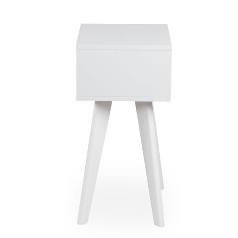 Table de chevet Carnes 1 tiroir cannage L40cm blanc