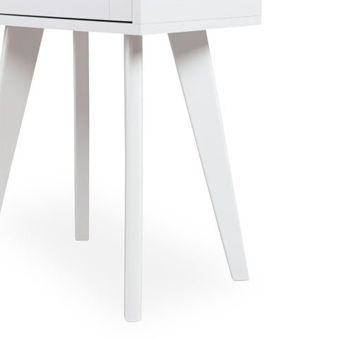 Table de chevet Carnes 1 tiroir cannage L40cm blanc