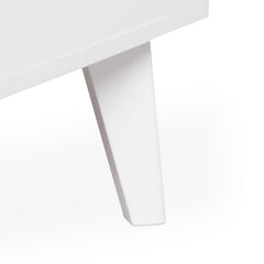 Table basse Carnes avec cannage et 2 tiroirs blanc 120 cm