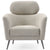 Fauteuil Bonkou avec haut dossier en tissu doux beige